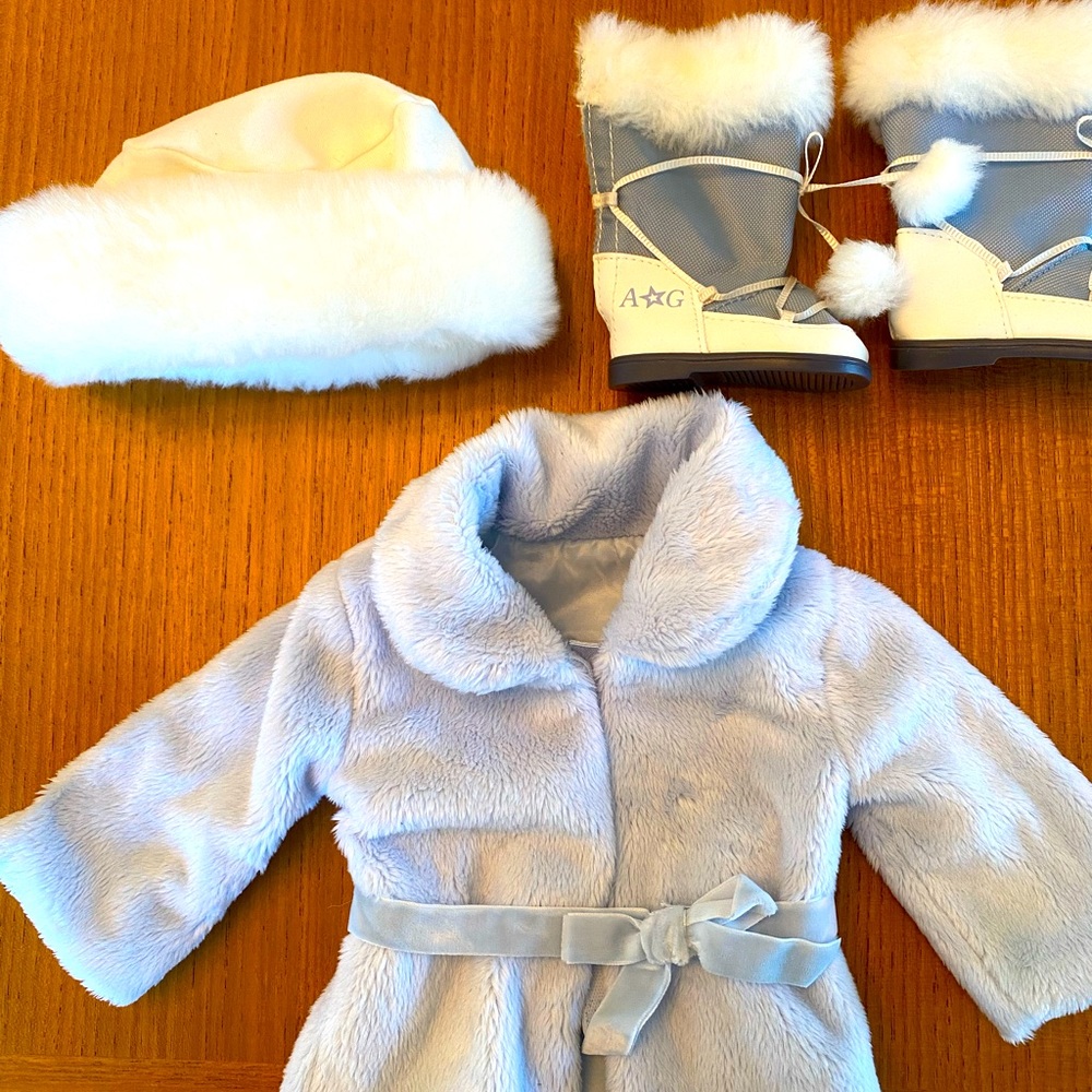 American Girl winter coat, hat and boots